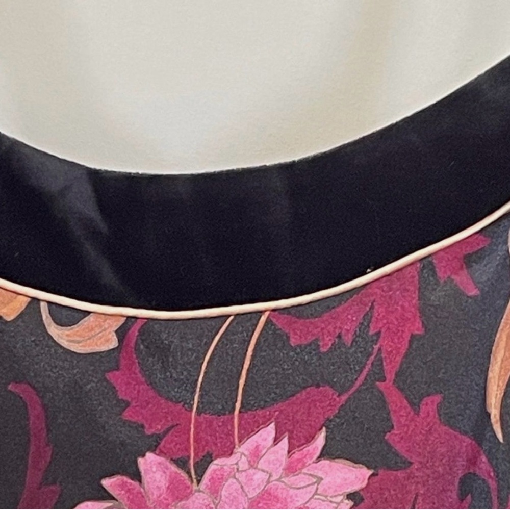 Halston Petite Floral Slip Dress PS Satin Midi Sleeveless Vintage Style - Picture 4 of 11